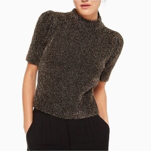 Kate Spade dashing beauty black gold shimmer top small s